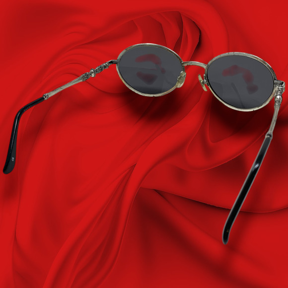 Vintage Y2K Brighton Blue Skies SG053 Sunglasses Oval Silver Scroll Frame